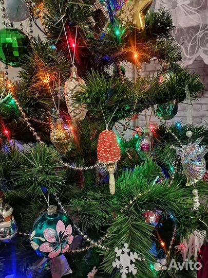 Ватная елочная игрушка Мухоморчик