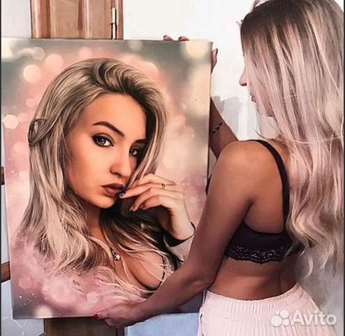 Портрет на холсте c фото