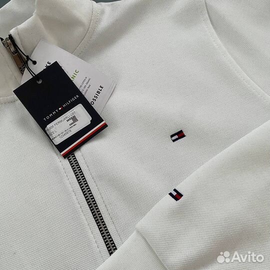 Tommy hilfiger свитшот на молнии белый