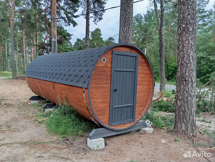 Баня бочка из термодоски