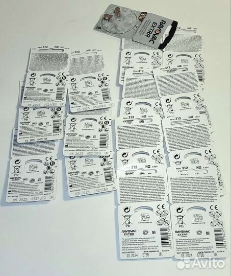 Батарейки для слуховых аппаратов 312