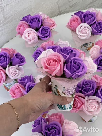Букет из мыльных роз
