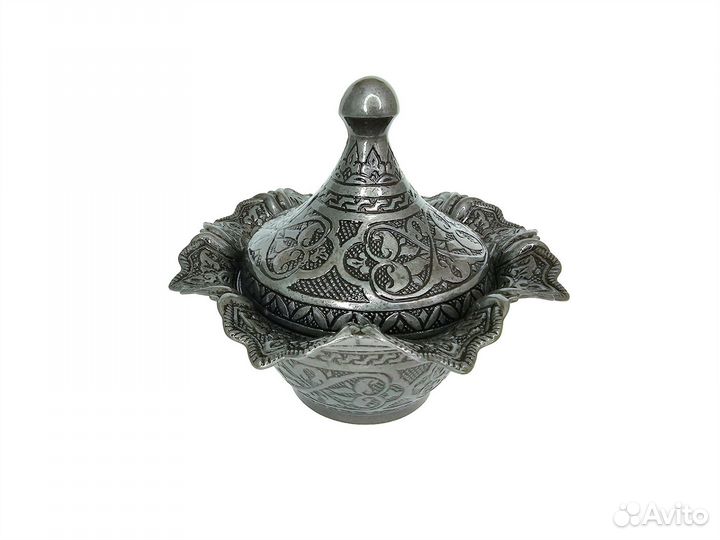 Конфетница Сахарница Лукумница античное серебро