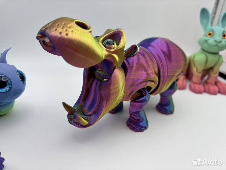 Игрушки на 3D принтере. Бегемотик