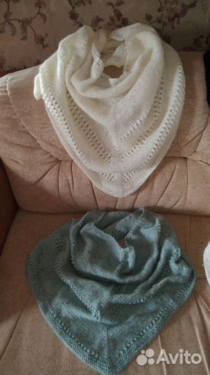 Бактус ангора шерстяной платок шаль новый