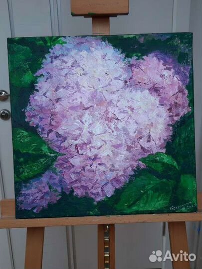 Картина Цветы гортензии на холсте