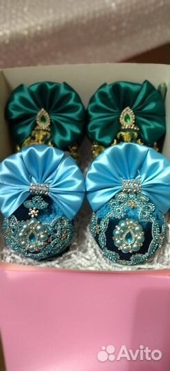 Бархатные ёлочные шары