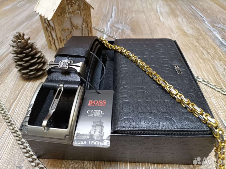 Мужской подарочный набор на день рождения. Ремень