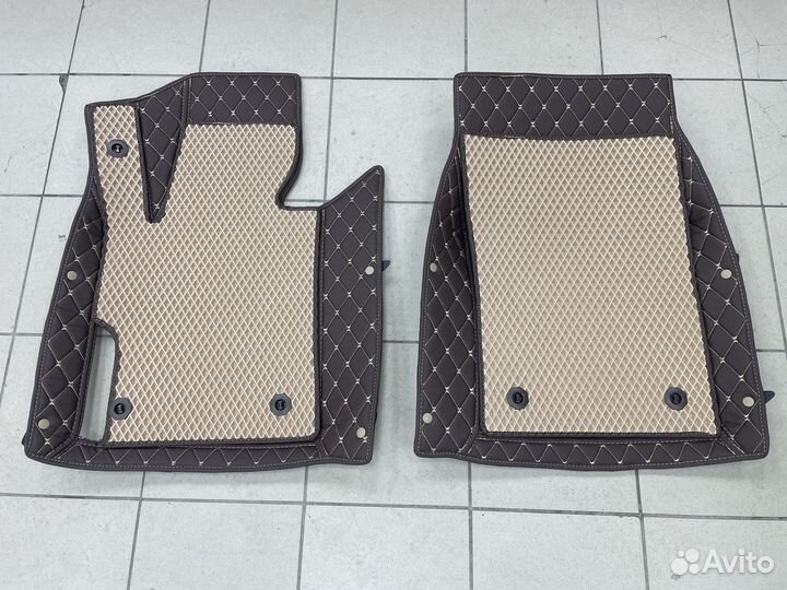 Ковры в салон 3D из экокожи на Honda Accord 2002