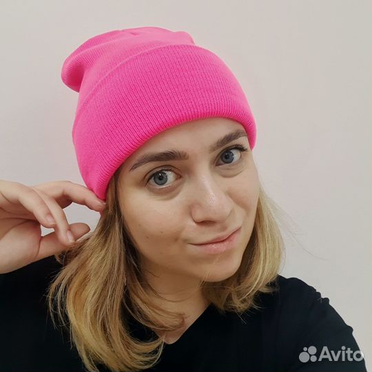 Шапка бини однотонная