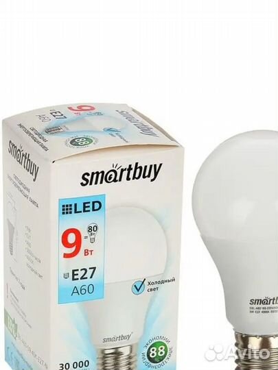 Лампа светодиодная SmartBuy A60, E27, груша, 9Вт22