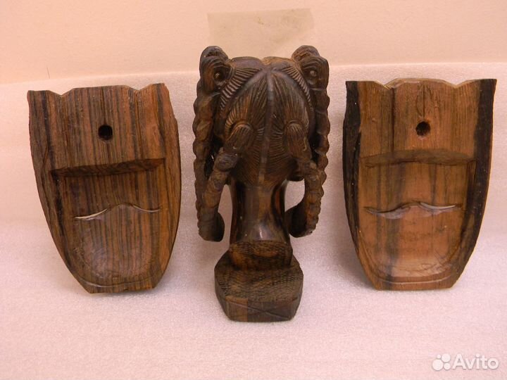 Деревянные Маски и Статуэтка. Африка. Дерево