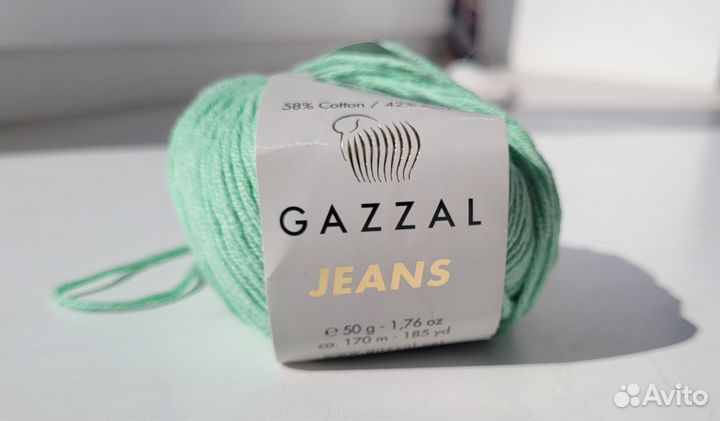 Пряжа Gazzal Jeans (Газал джинс), хлопок/акрил