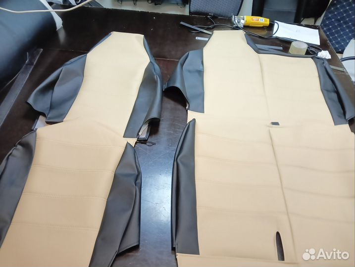 Чехлы на портер 1 бежевые вставки эко кожа