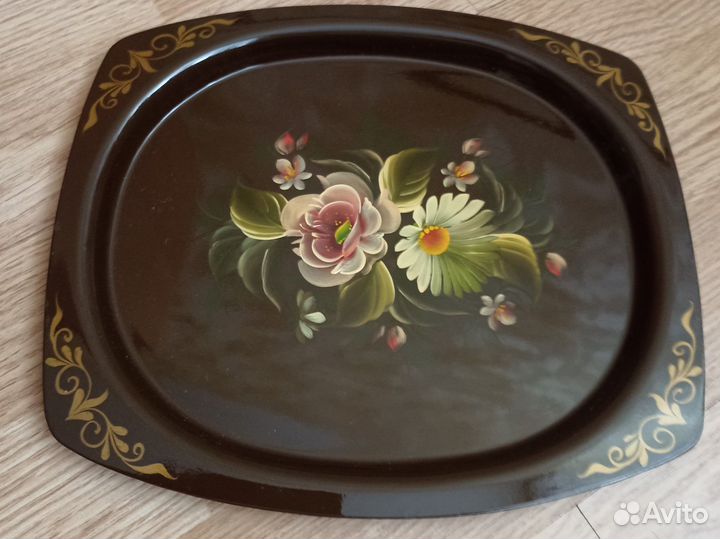 Поднос металлический жостовская роспись СССР