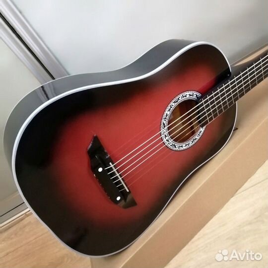 Гитара новая акустическая широкий гриф на болту