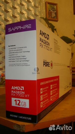Новая Белая sapphire rx7700xt