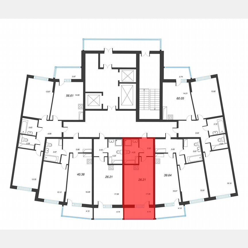 Квартира-студия, 29,1 м², 16/22 эт.