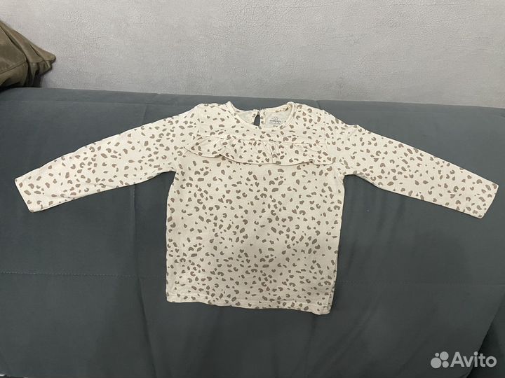 Хлопковый лонгслив для девочки 92