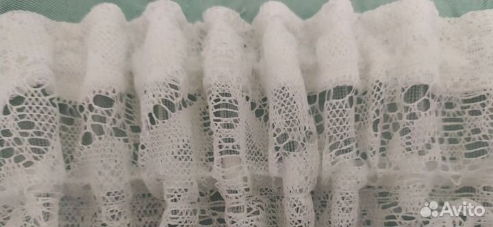 Тюль белый ажурный большой размер