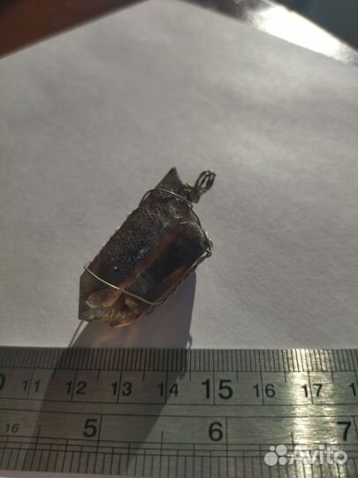 Кулон дымчатый кварц (раухтопаз). Фантомный кварц