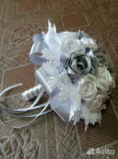 Букет-дублëр из атласных лент