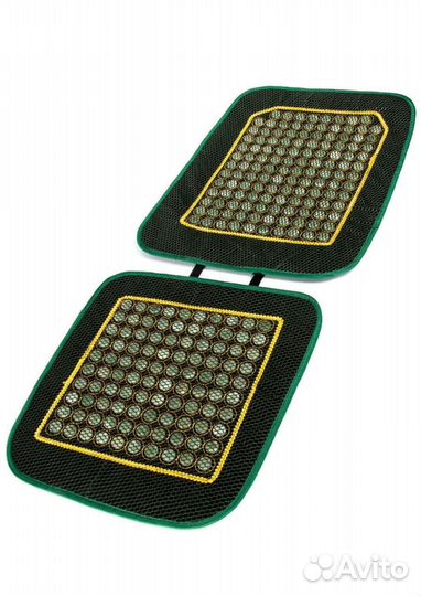 Чехол на сиденье зеленый с нефритовыми пластинами