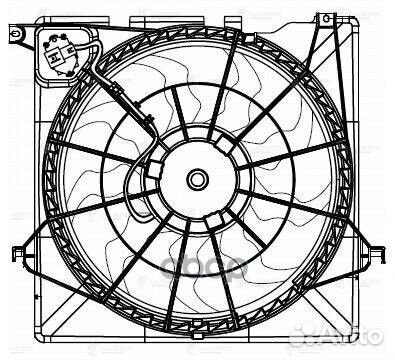 Вентилятор радиатора основного с кожухом luzar