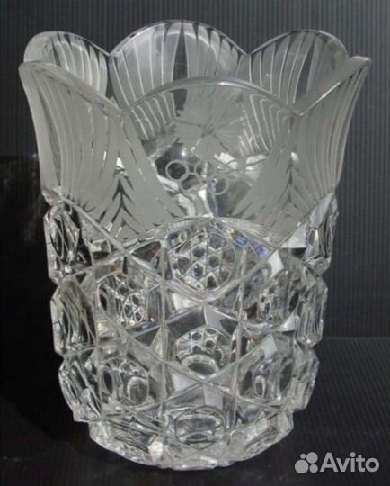 Хрустальная ваза СССР Магнолия. олимпийский символ