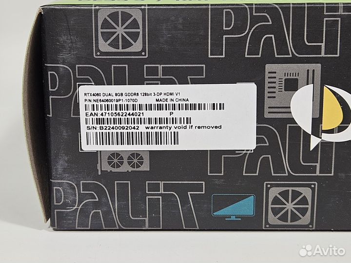 Видеокарта Palit GeForce RTX 4060 новая Ситилинк