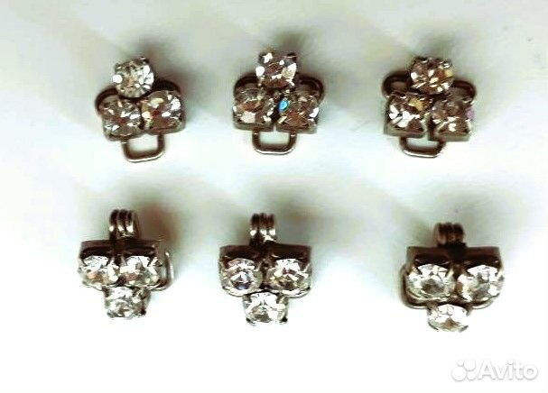 Крючки декорат.пришивные для одежды со стразами