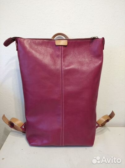 Рюкзак кожаный розовый фуксия новый