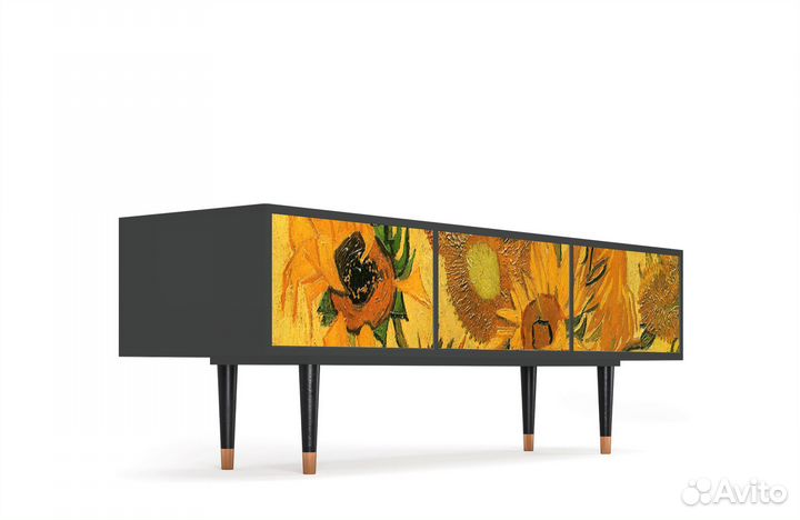 Тв-тумба T4 - Антрацит - Sunflowers