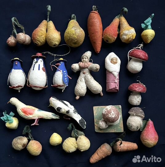 Елочный игрушки из ваты, ватная СССР (лот-2)