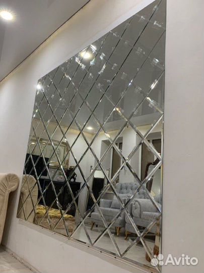 Зеркало панно фацет ромбики