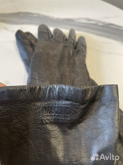 Длинные кожаные перчатки moscnino
