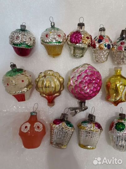 Елочные игрушки ссср,корзинки,пион.цветы.каталог