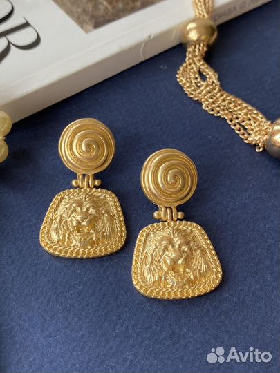 Серьги голова льва