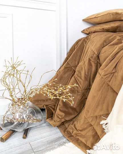 Покрывало беллиссимо тоффи новое плед бархат