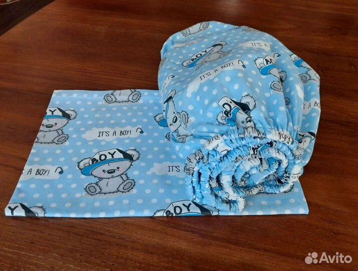 Простынь на резинке+наволочка