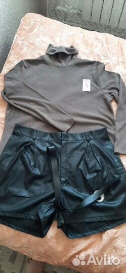 Шорты женские кожаные