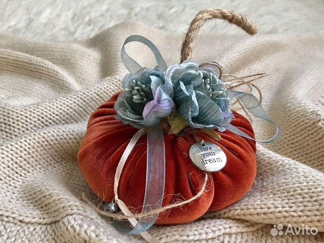 Интерьерные/декоративные тыковки из бархата