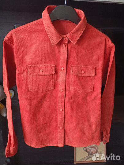 Вельветовая рубашка для девочки р. 152