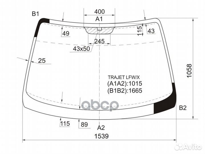 Стекло лобовое hyundai trajet 00-08 trajet LFW