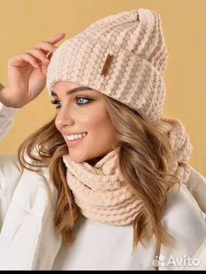 Шапка и снуд женский