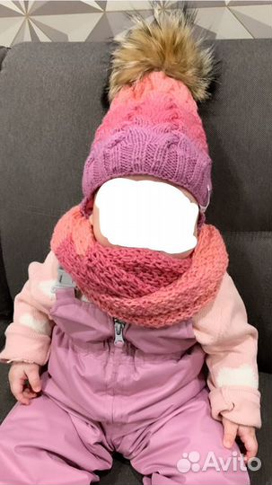 Шапка снуд зимняя для девочки