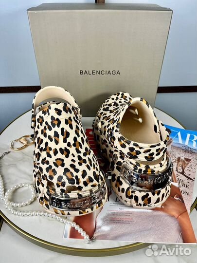 Crocs Крокс Balenciaga леопардовые