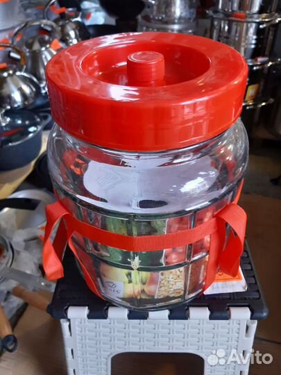 Бутыль стеклянная 5 литров с гидрозатвором