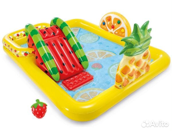 Детский надувной бассейн с горкой