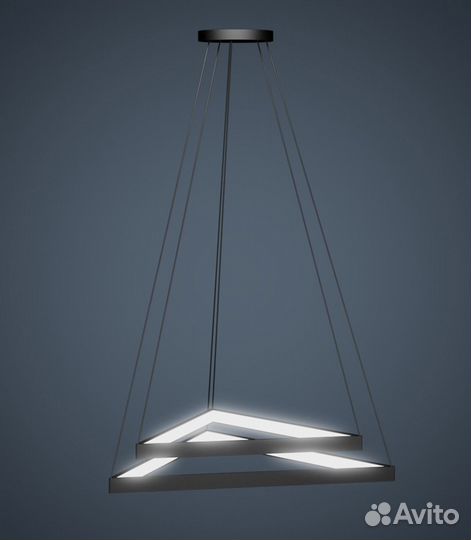 Светодиодная люстра в форме 2-х Треугольников